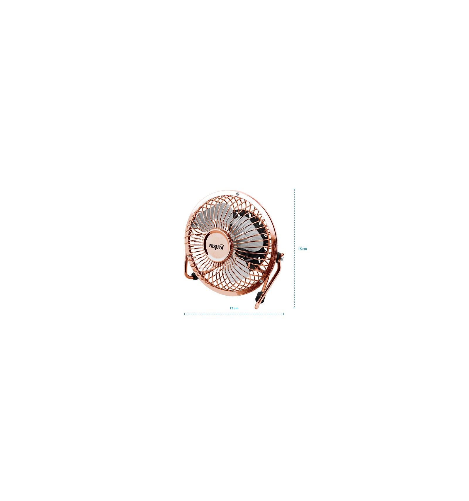Ventilador Usb Portátil 15cm Para Pc, Metálico / Ajustable
