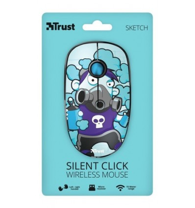 Mouse Pc Trust Sketch Wireless Teclas Silenciosas Ilustrado