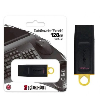 Pendrive Kingston Exodia 128Gb USB 3.2 Gen.1 / Negro-Amarillo