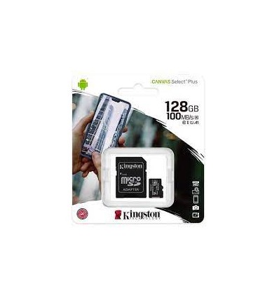 Tarjeta de memoria Kingston SDCS2SP Canvas Select Plus con adaptador SD 128GB