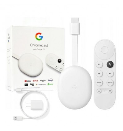 Chromecast 4 con Google TV de Voz 4k 8gb RAM 2gb Cargador Original