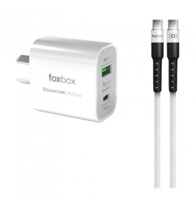 Cargador Foxbox Quantum 20watts Usb-c A Usb-c Blanco