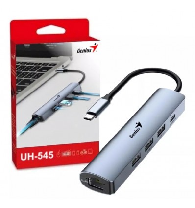 Adaptador Genius 5 En 1 Usb C A Red Usb