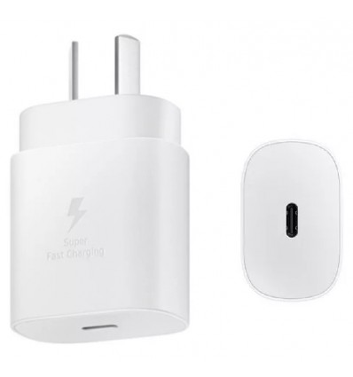 Cargador Adaptador Samsung 25w Sin Cable Carga Rapida Blanco