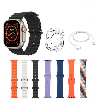 Kit Reloj Inteligente Smartwatch ACE-180 + Set 7 Mallas Silver