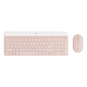 Kit Teclado Y Mouse Inalámbrico Logitech Slim Mk470 Español Rosa