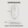 Mouse Inalámbrico Logitech Pebble 2 M350s Bluetooth Bde Color Blanco