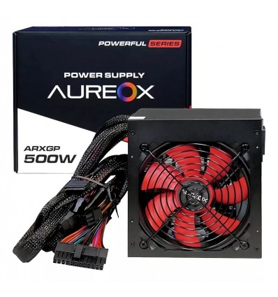 Fuente Pc 500w Reales Aureox Con Pcie 6 Pines Y 6 Sata Plus