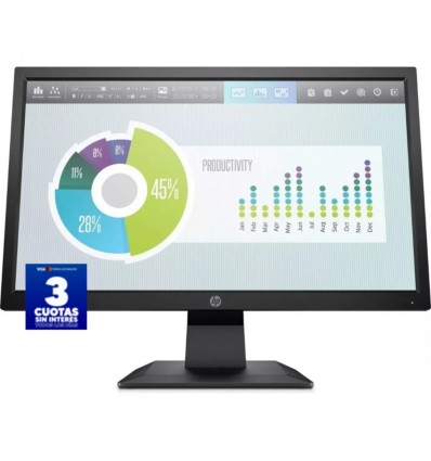 Monitor Hp P204v Hd Led 19.5 60hz Hdmi Vga Color Negro 1600x900