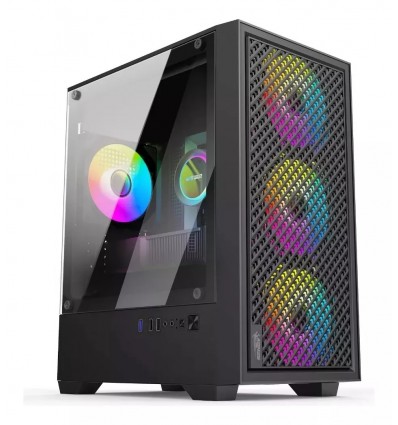 Gabinete Gamer Sentey H12 Black 4 Fan Frgb Color Negro