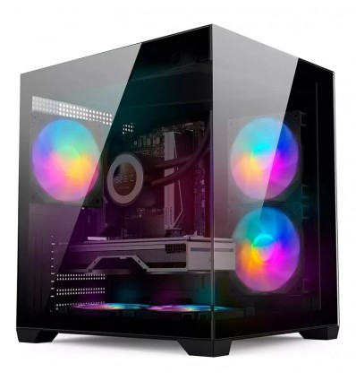 Gabinete Sentey A5 Micro Gs-7900 Vidrio Templado 5 Fan Argb Color Negro