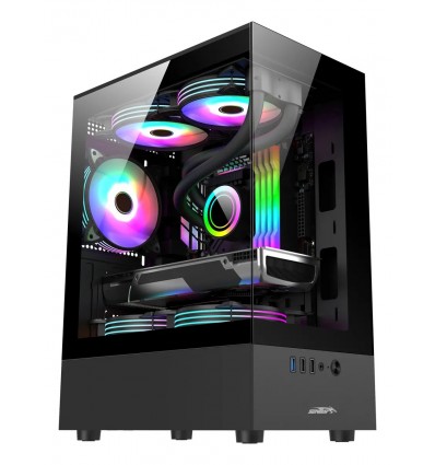 Gabinete Gamer Sentey H10 Argb Vidrio 5 Fans Argb Incluidos