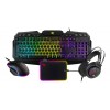 Combo Gamer Sentey Gs-5850 Auricular Teclado Mouse Pad Rgb Color del teclado Negro