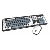 Kit Combo Teclado Y Mouse Inalambrico Gtc Cbg-027 Usb Optico Mouse Blanco Teclado Gris Oscuro