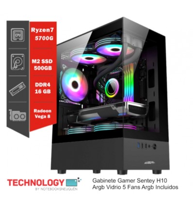 PC Gamer Ryzen 7-5700G | Ram 16 Gb | M2 Ssd 500gb |Gabinete Sentey H10