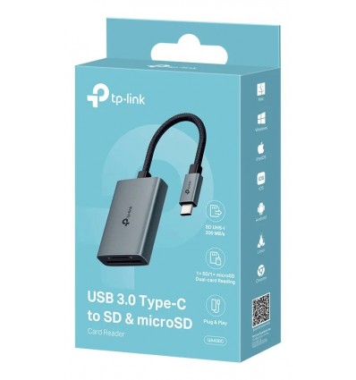 Lector De Tarjetas Tp Link Ua430c Usb-c 3.0 A Sd Y Micro Sd