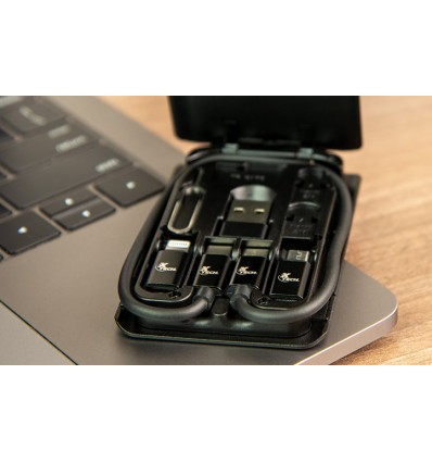 Estuche portátil multifuncional para almacenamiento con cable USB Tipo-C