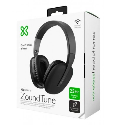 Auriculares Klip Xtreme Zoundtune Bateria 25hs Bluetooth - Color Negro