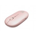 Mouse Inalambrico Klipxtreme ergonomico slim surfer rosa 4 botones 24ghz ambidiestro