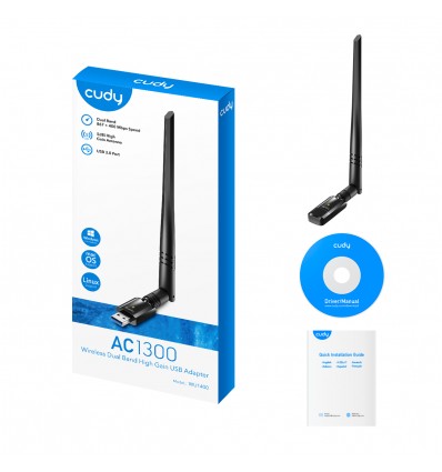 Adaptador USB Wi-Fi de Cudy AC1300 Dualband antena 5dbi
