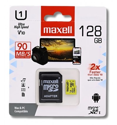 Memoria Micro Sd 128 Gb maxell Con Adaptador