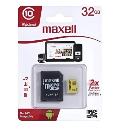 Memoria Micro Sd 32 Gb maxell Con Adaptador