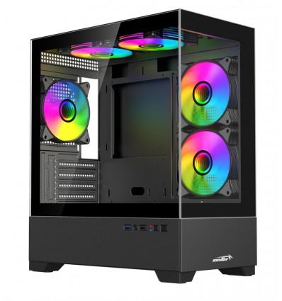 Gabinete SENTEY H30 ARGB-BLACK (+5 Fan ARGB) Negro