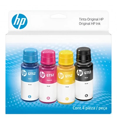 Combo 4 Tintas Hp Gt51 + Gt52 5810/315/415 Sistema Continuo Magenta, Cyan, Yellow, Black