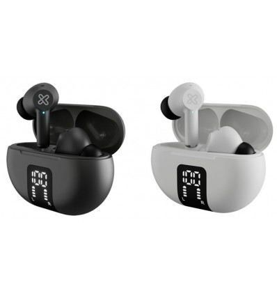 AURICULAR KLIPXTREME EDGEBUDS CANC SONIDO C IND LED 22HS TWS IPX4 Nego o Blanco