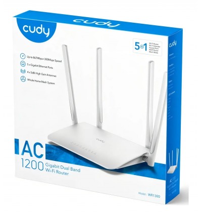 Router Cudy WR1300 AC1200 Gigabit Dual Band 4 Antenas WiFi Mesh