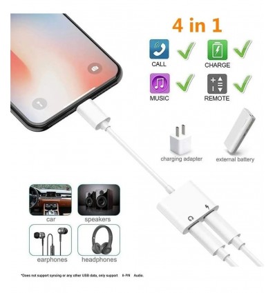 Splitter Compatible Iphone Dual Llamadas Carga