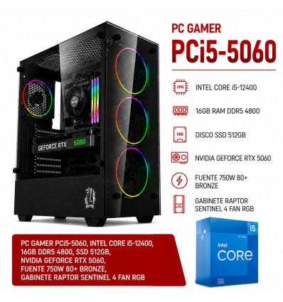 Pc Gamer Ryzen 7-5700 | RTX 5060 8Gb GDDr7 | Ram 16Gb | Disco M.2 500GB