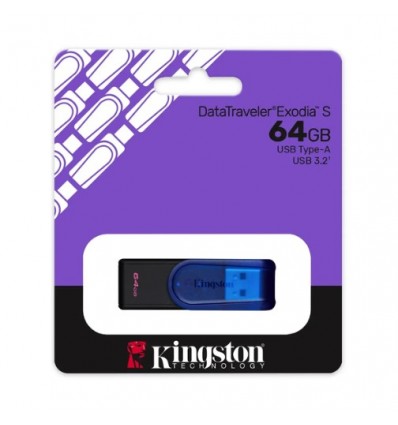 Pendrive Datatraveler Exodia S 64GB USB 3.0 Azul y Rojo Kingston