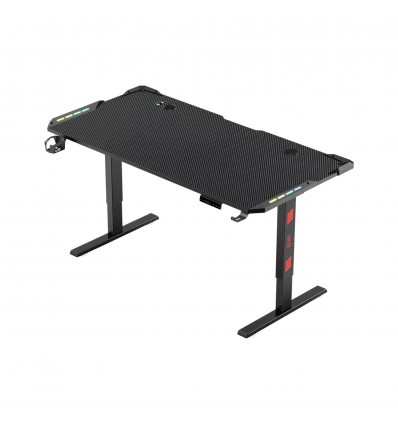 Escritorio Con Elevacion Raptor Glow Station RGB h/80kg c/portavasos + porta auricular