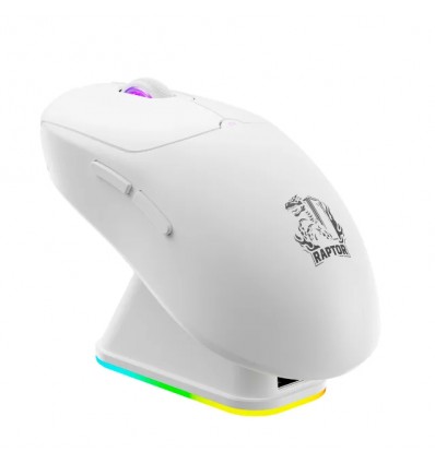 Mouse Raptor Storm Grip White Wireless 4 botones 24000 DPI C/base Cargadora